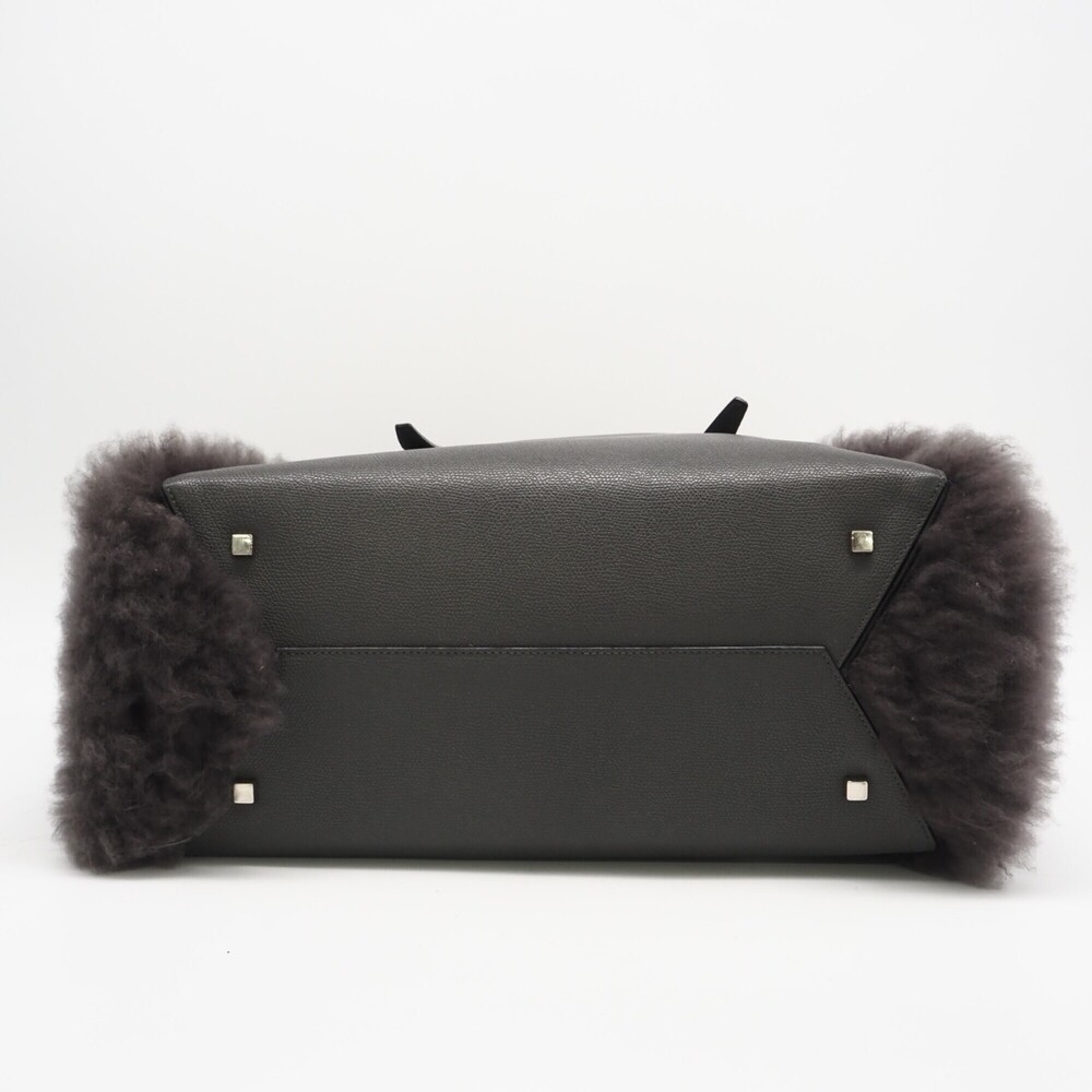 Valextra Fur Leather Large Tote Bag - Bag, Gray Leather, Polyester, Women's - Picture 6 of 15